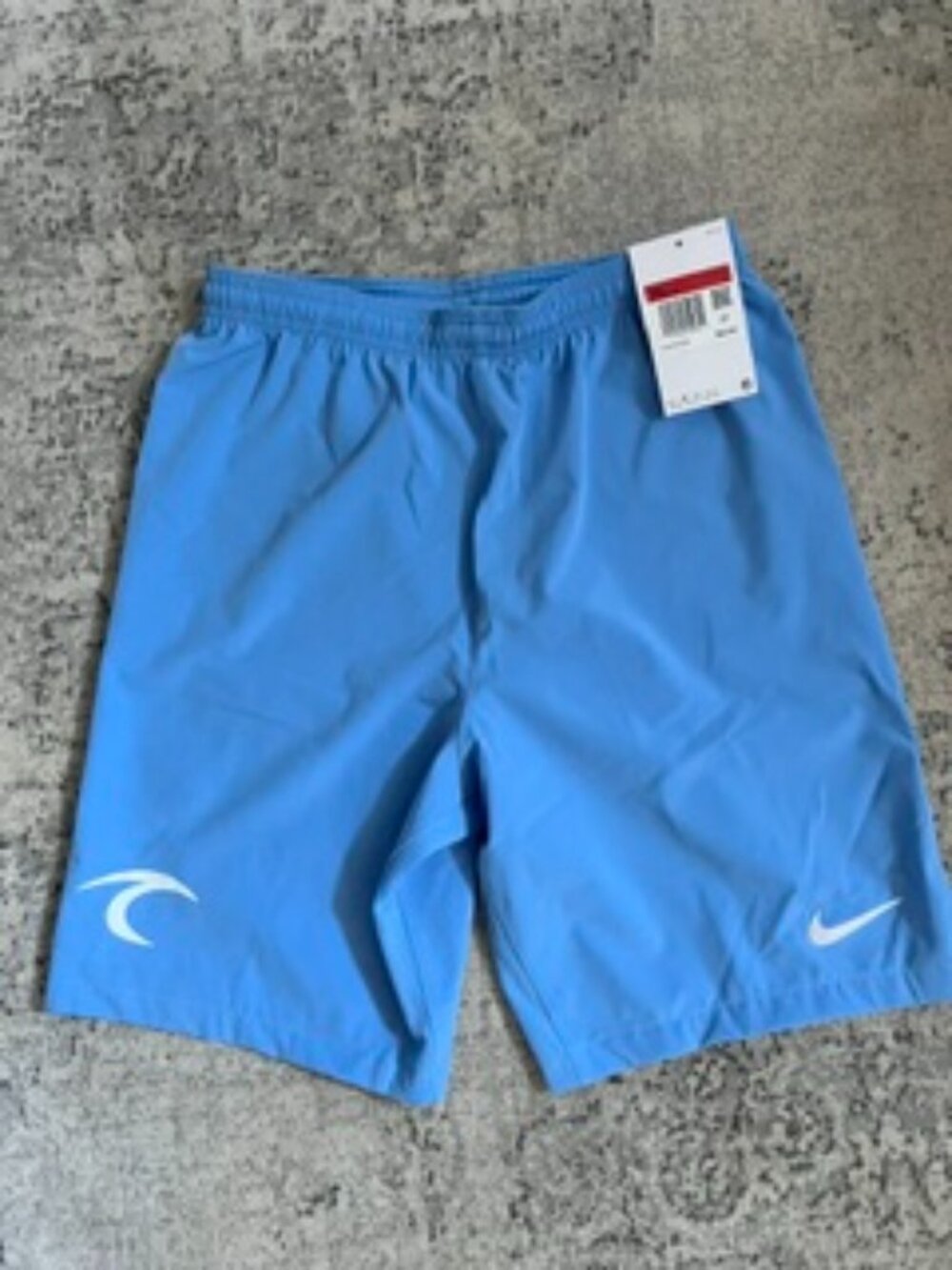 NWT NIKE Dri-Fit Light Blue White SURF Soccer Shorts Kids Youth L